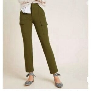 Anthropologie‎ Essential Slim Knit Cargo Pant Size 2 Moss Green